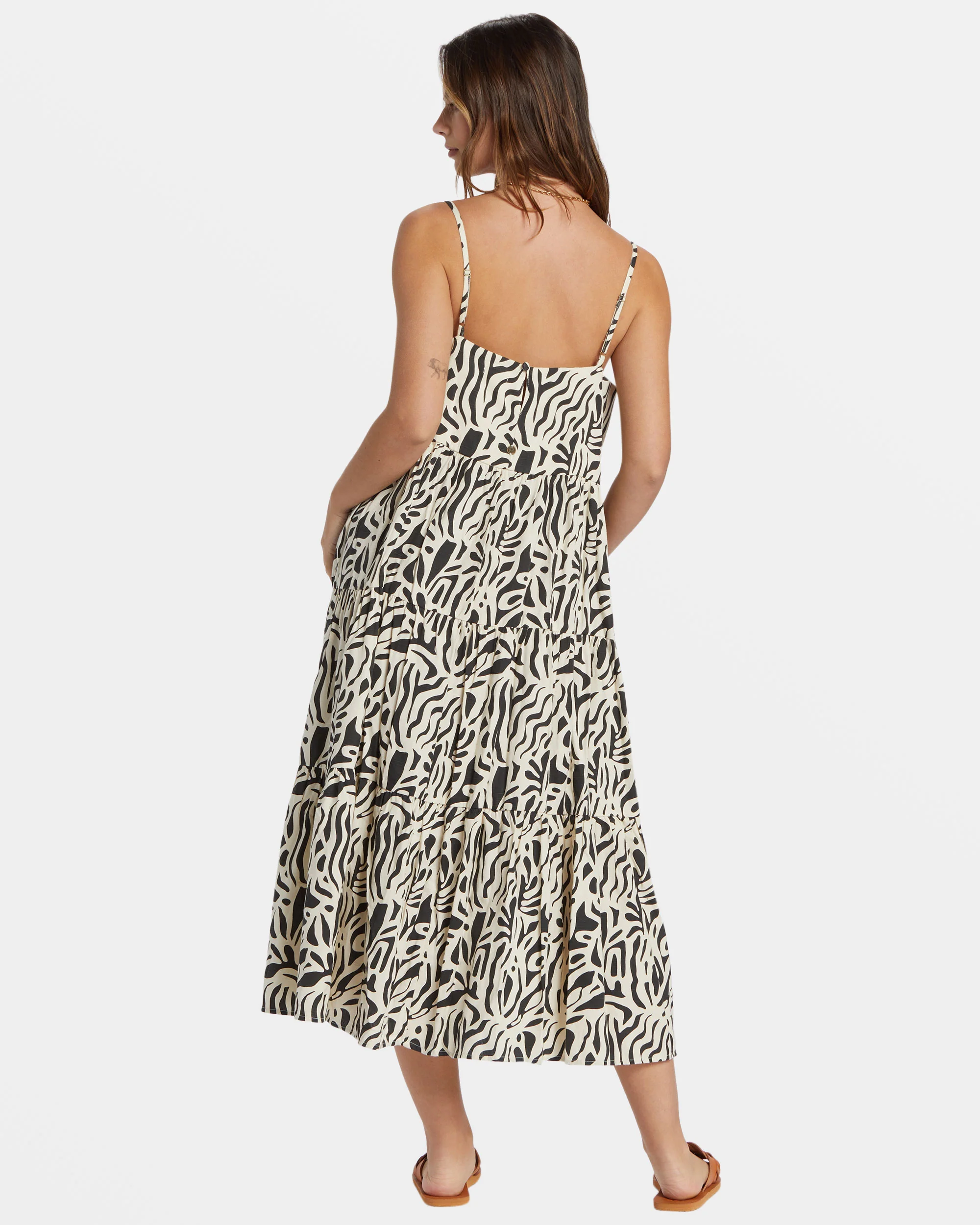 Billabong La Cala Tiered Maxi Dress - Black Sands -Biliabong Outlet