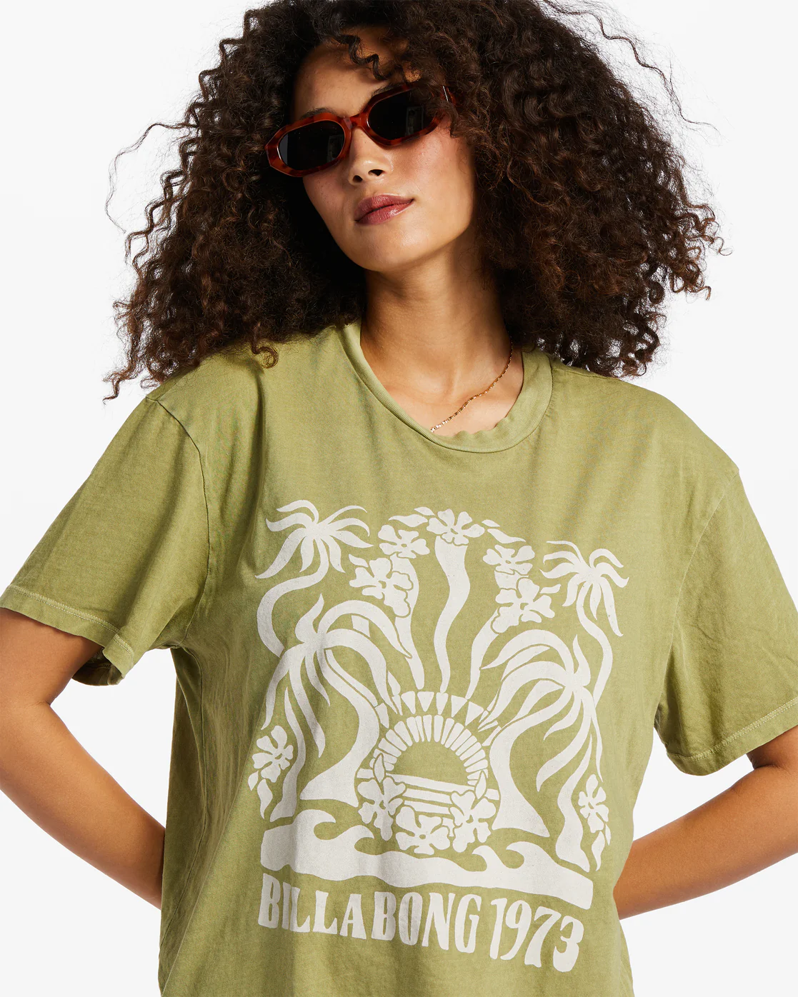 Billabong Stay Wavy T-Shirt - Avocado -Biliabong Outlet