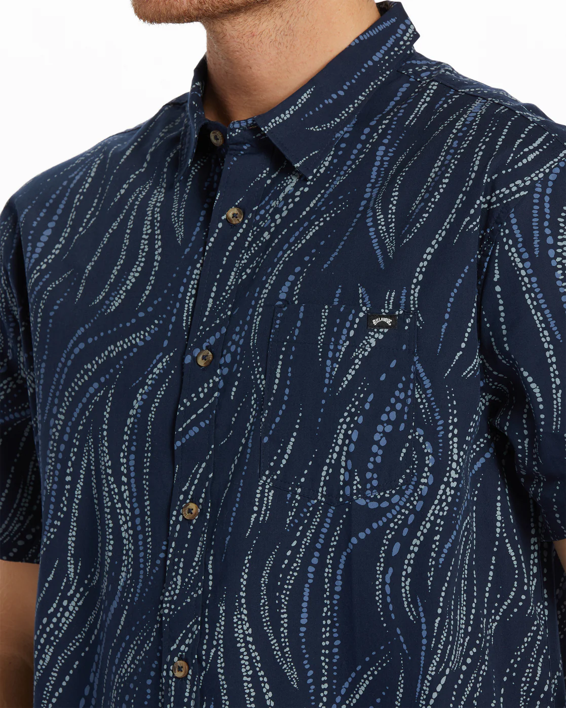 Billabong Sundays Mini Short Sleeve Shirt - Dark Blue -Biliabong Outlet