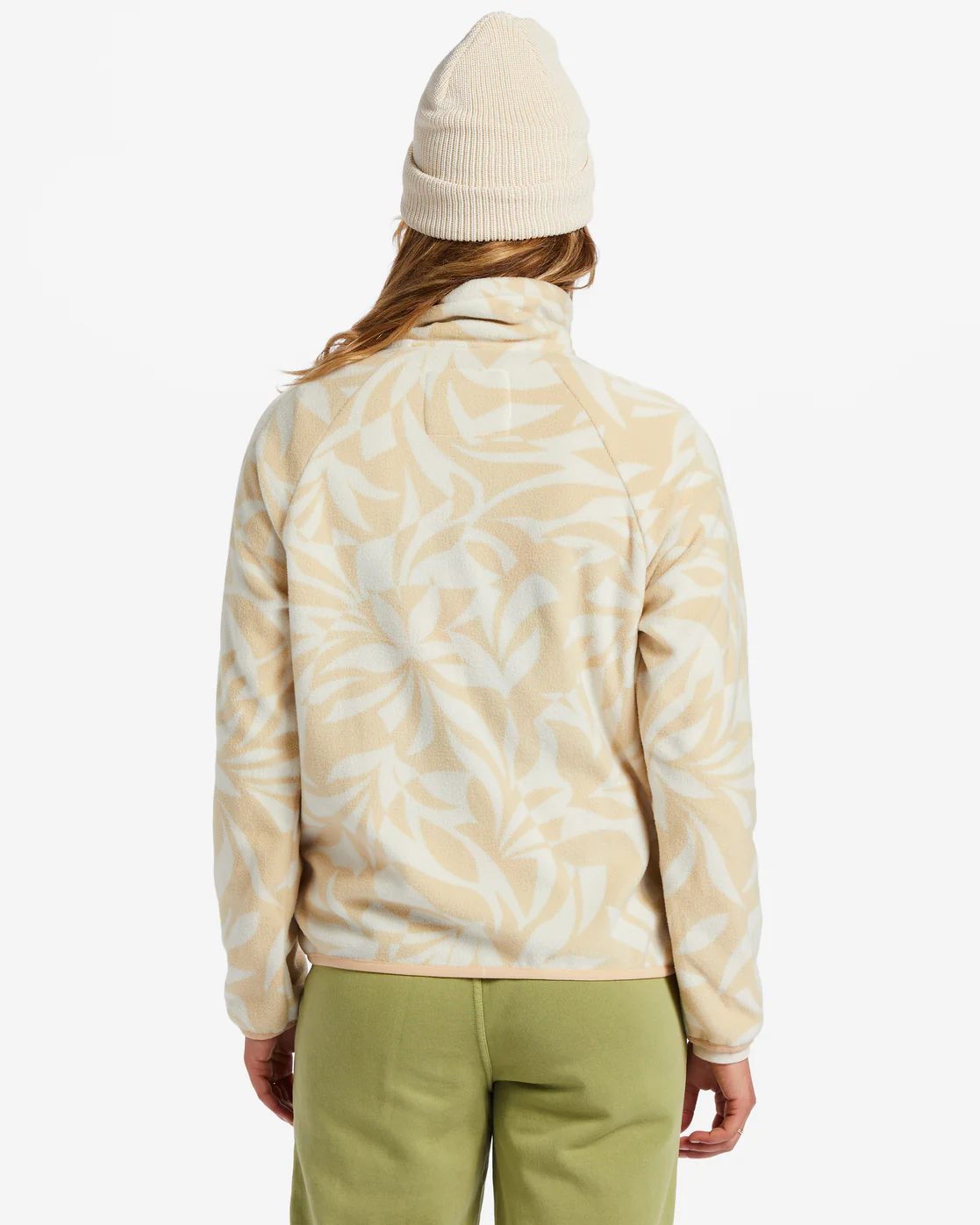 Billabong Boundary Zip-Up Mock Neck Fleece - Oat -Biliabong Outlet