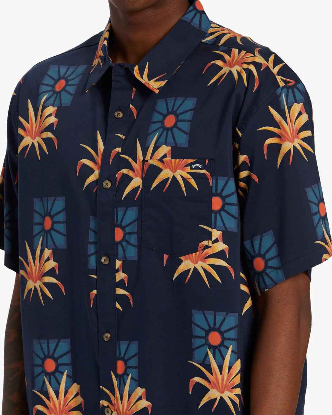 Billabong Sundays Short Sleeve Shirt - Navy -Biliabong Outlet