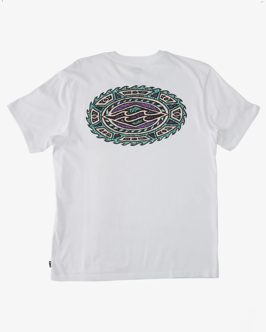 Billabong Crayon Wave Short Sleeve T-Shirt - White -Biliabong Outlet