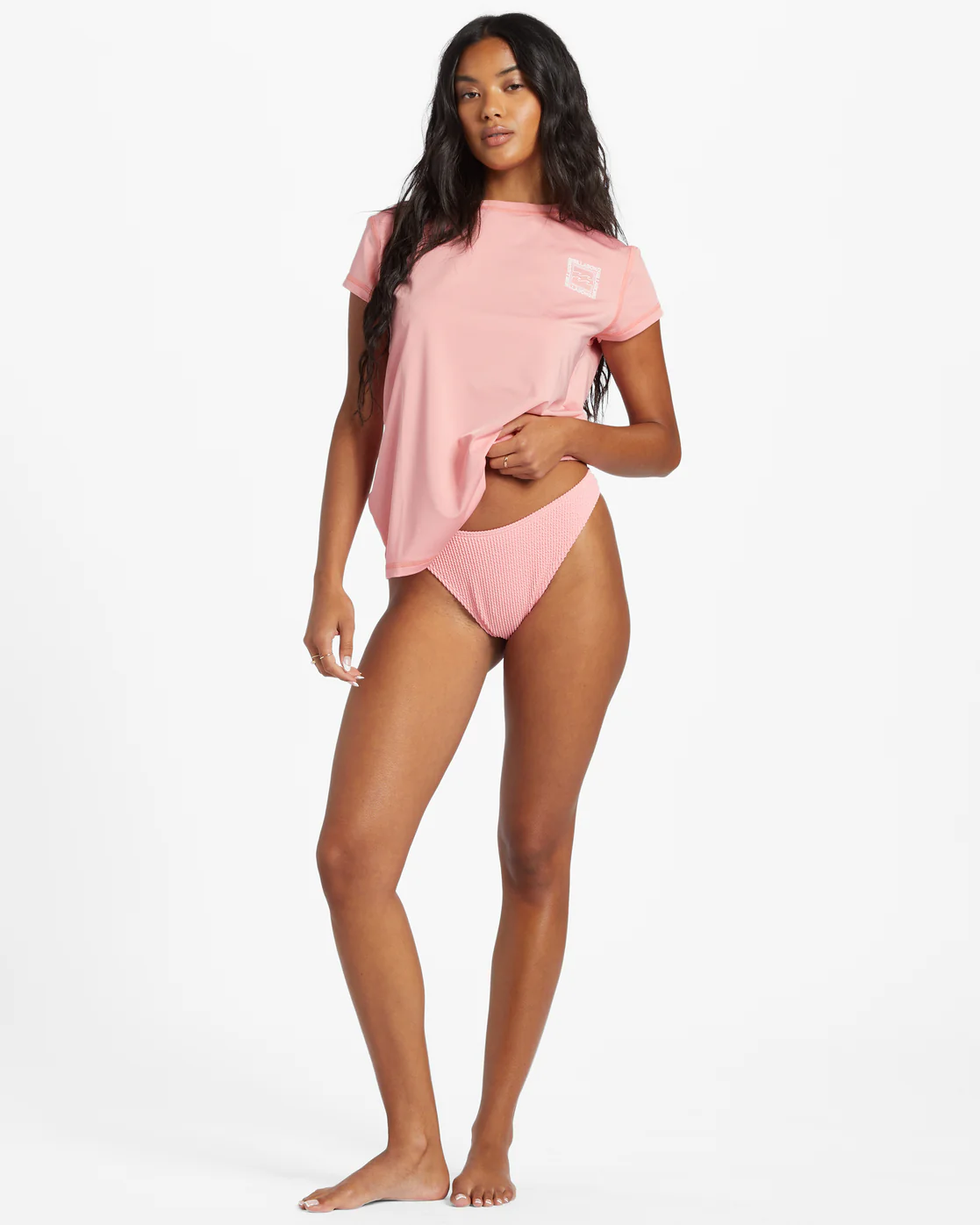Billabong Core Sunday Surf Short Sleeve Rashguard Short Sleeve Surf Tee - Flamingo -Biliabong Outlet