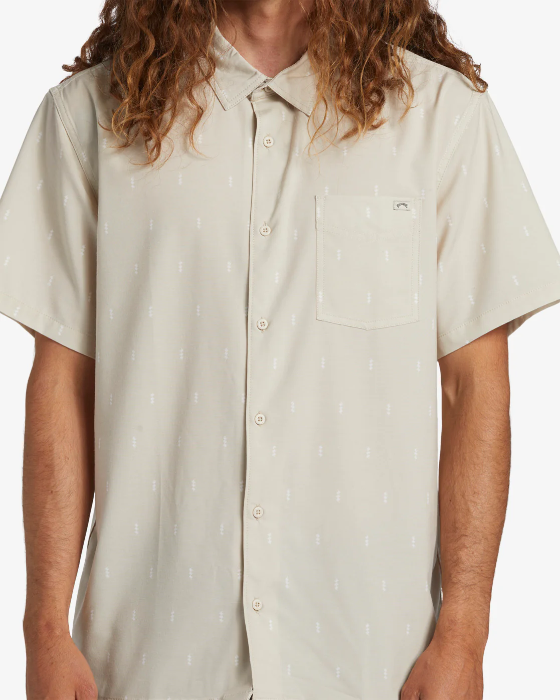 Billabong Surftrek Trail Short Sleeve Woven Shirt - Cream -Biliabong Outlet