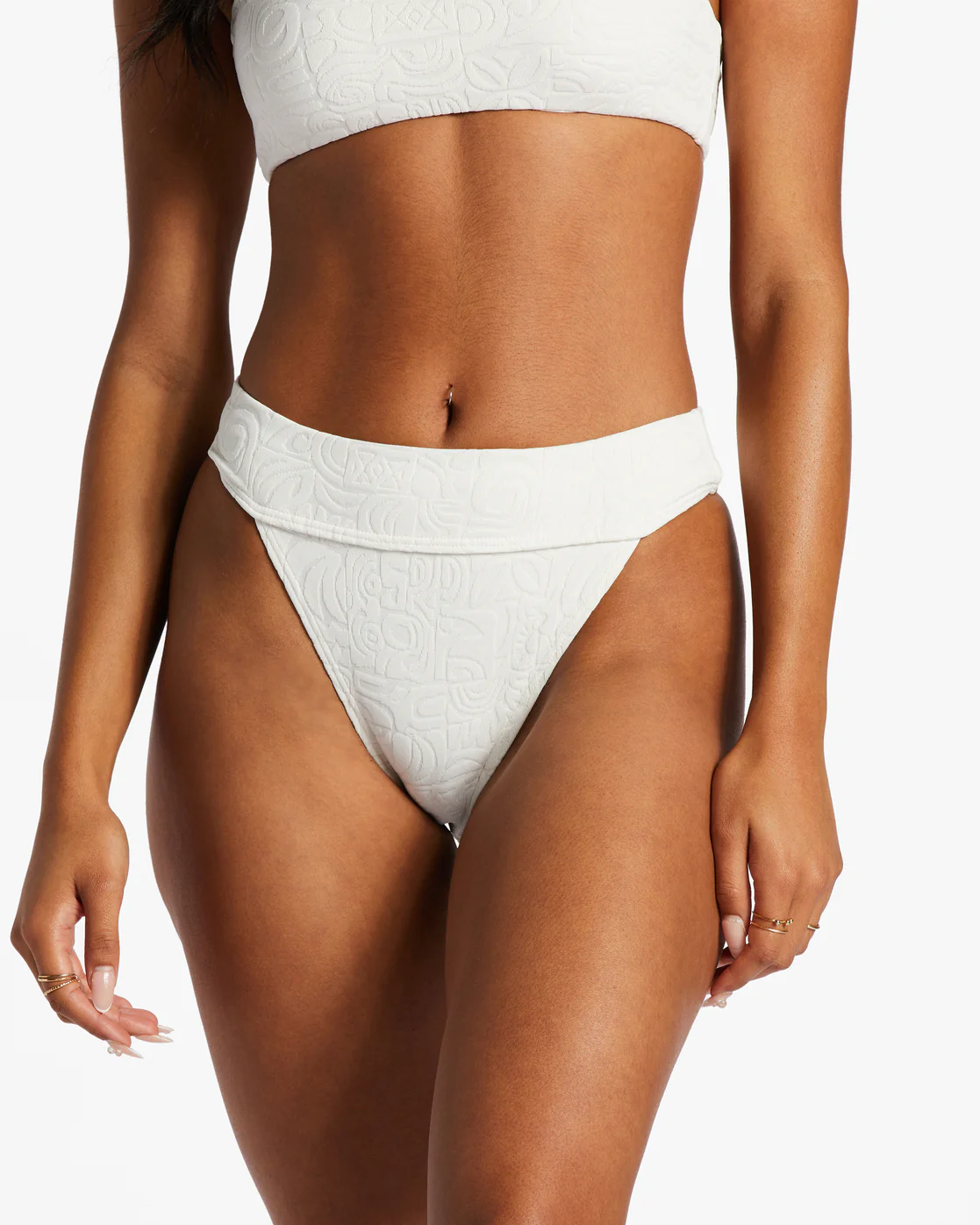Billabong Sun Trip Tiki Aruba Bikini Bottoms - Salt Crystal -Biliabong Outlet