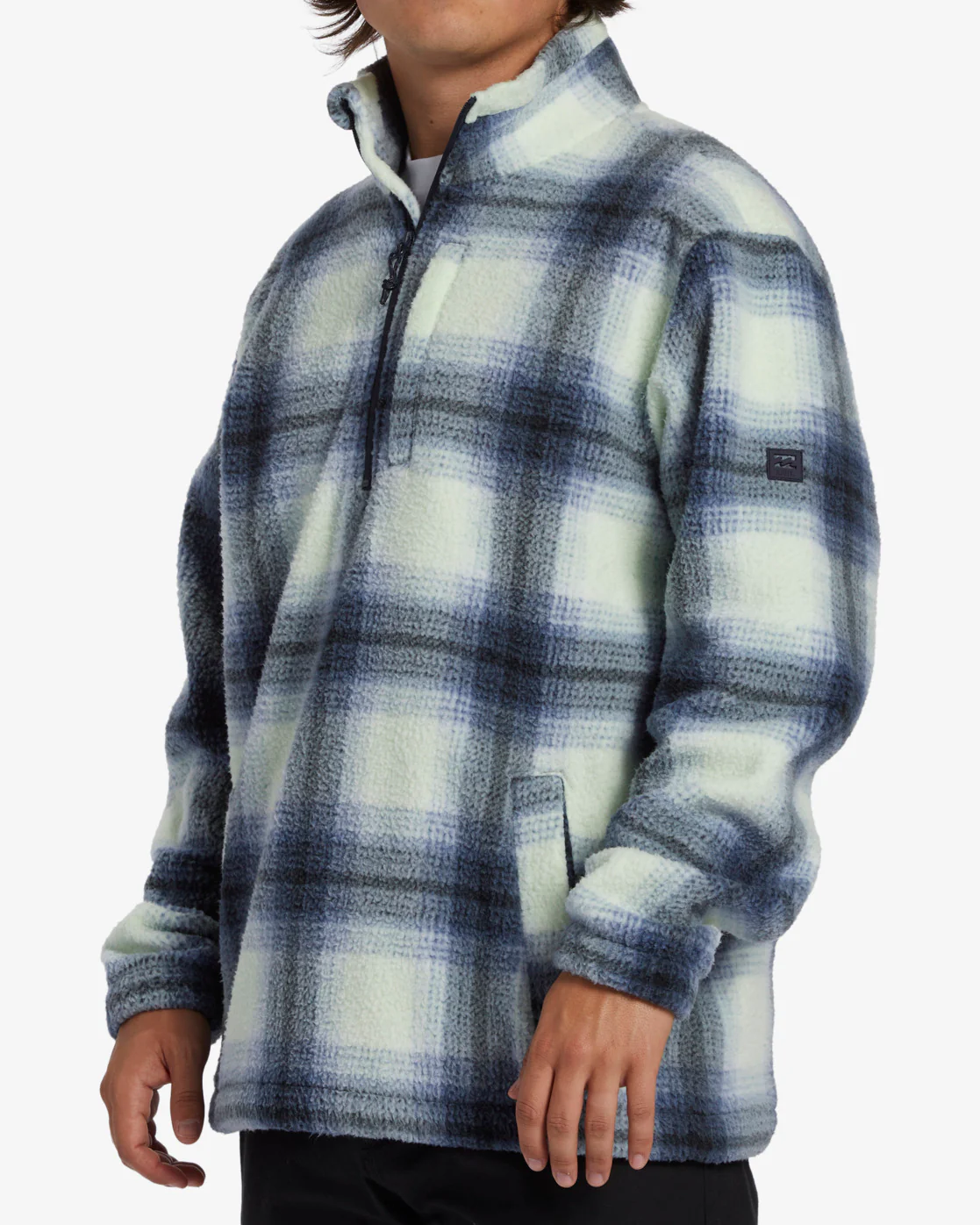 Billabong Boundary Half-Zip Mock Neck Fleece - Slate Blue -Biliabong Outlet