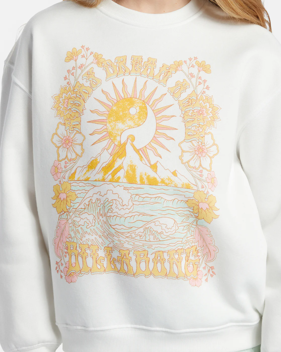 Billabong Girls So Dreamy Sweatshirt - Salt Crystal -Biliabong Outlet