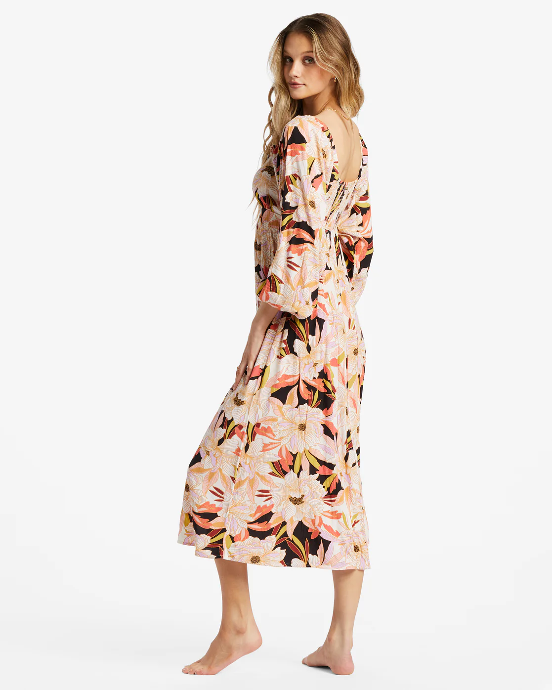 Billabong Better Days Long Sleeve Midi Dress - Multi -Biliabong Outlet