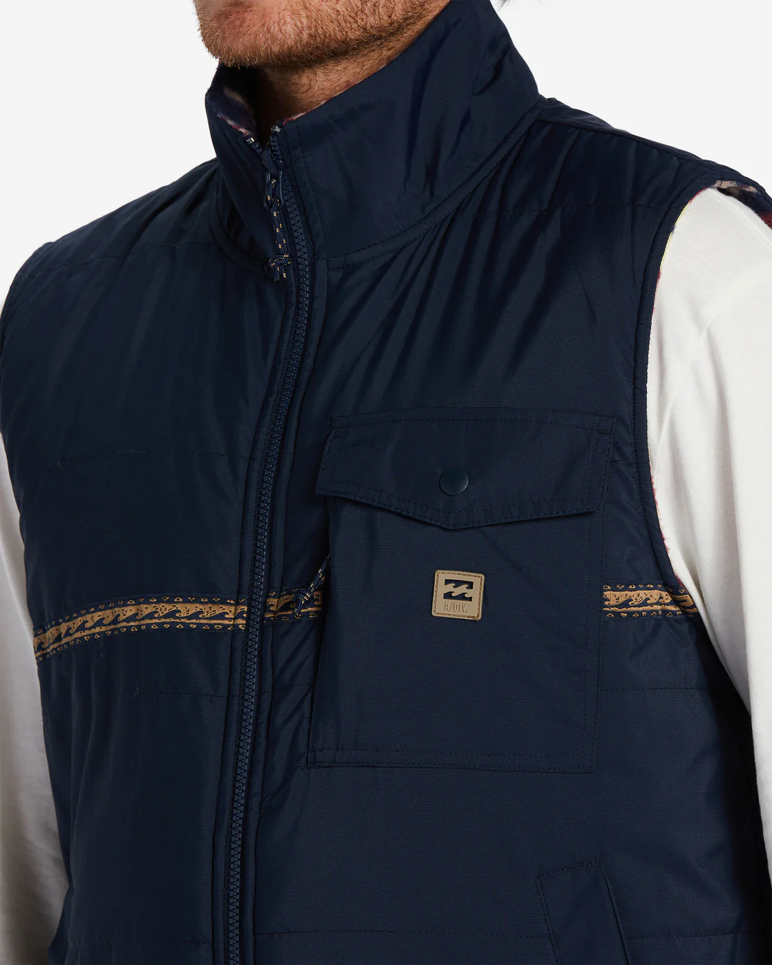 Billabong A/Div Trail Reversible Full-Zip Vest - Navy -Biliabong Outlet
