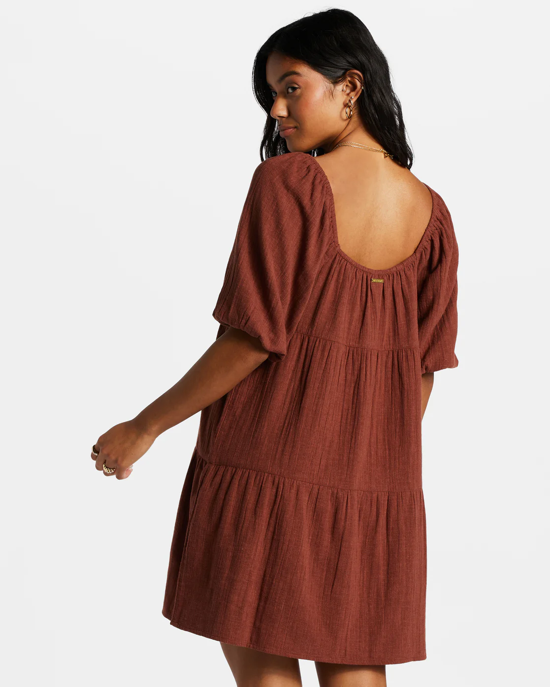 Billabong Fall For Ya Babydoll Dress - Mocha -Biliabong Outlet