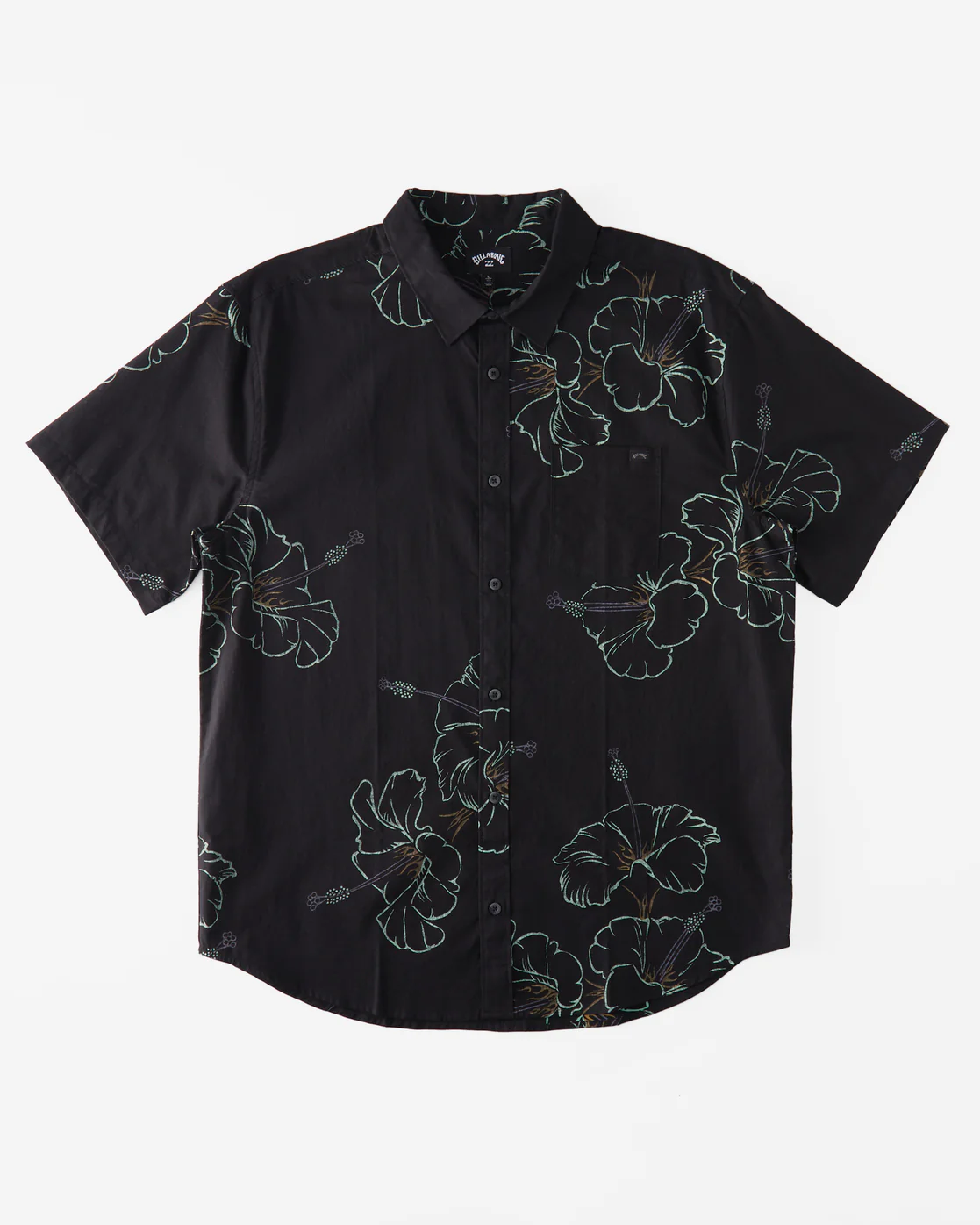 Billabong Sundays Short Sleeve Shirt - Black Green -Biliabong Outlet