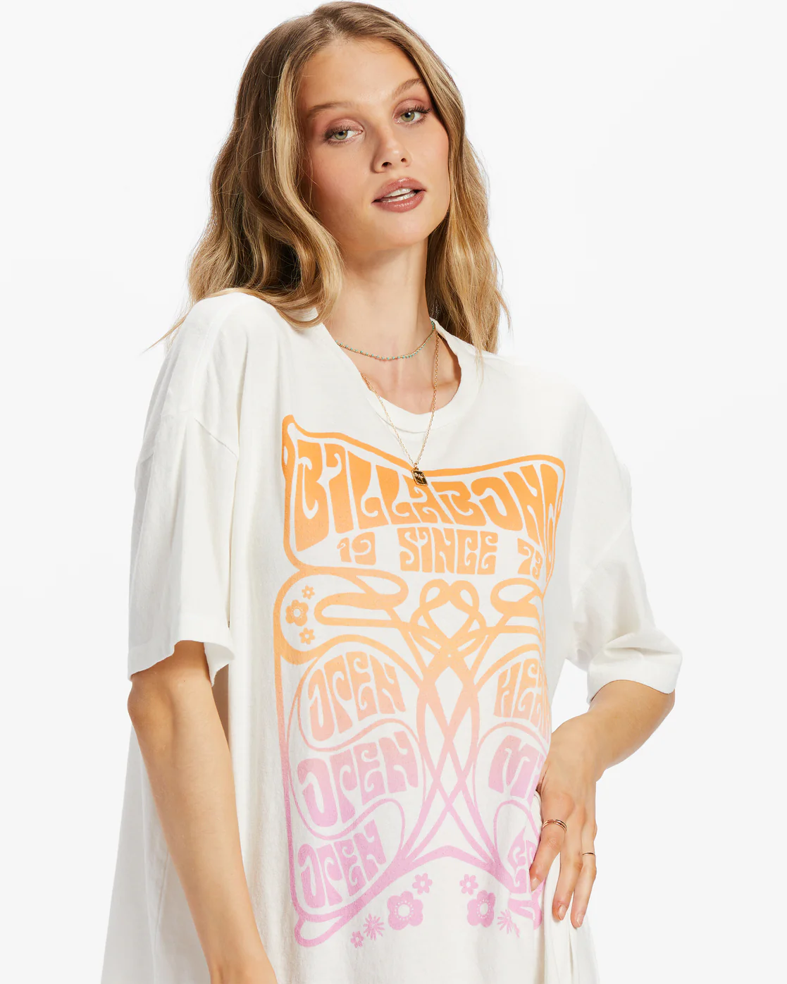 Billabong Open Heart T-Shirt - Salt Crystal -Biliabong Outlet
