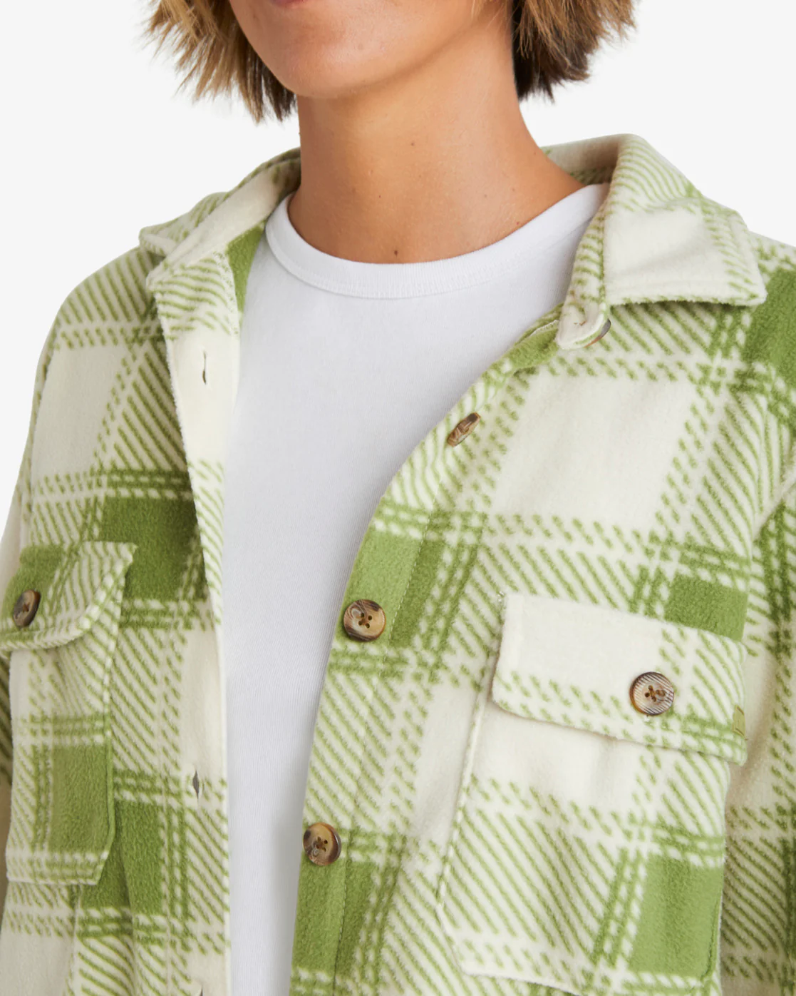 Billabong A/Div Forge Fleece Flannel Shacket - Green Eyes -Biliabong Outlet