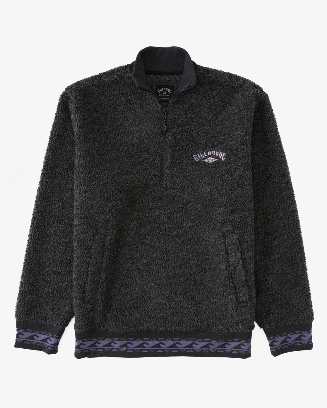 Billabong Boundary Bunyip Mock-Neck Sweatshirt - Black Heather -Biliabong Outlet