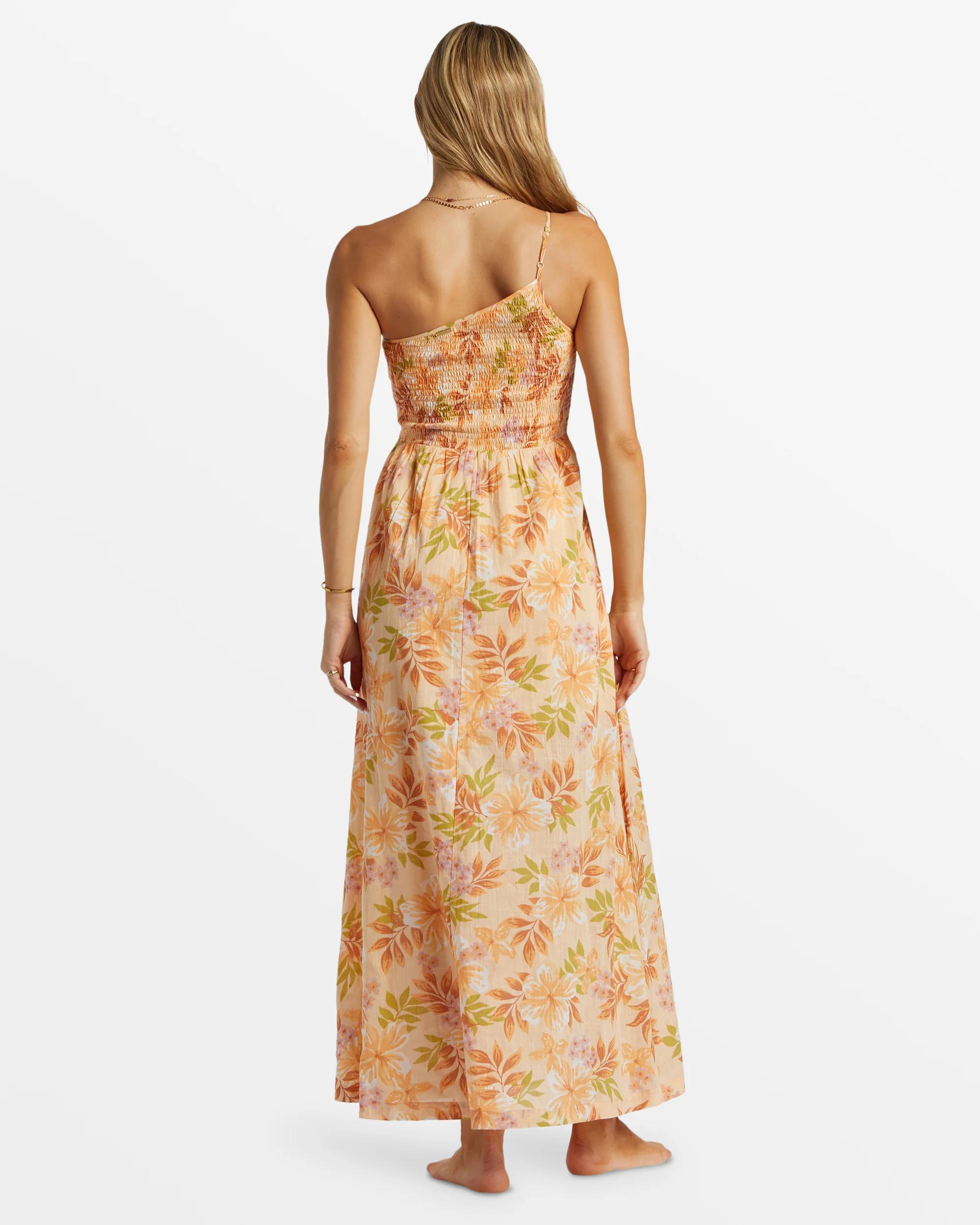 Billabong Warmer Days One Shoulder Maxi Dress - Peach Whip -Biliabong Outlet