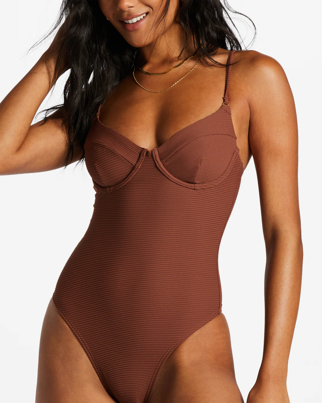 Billabong Tanlines One-Piece Swimsuit - Mocha -Biliabong Outlet
