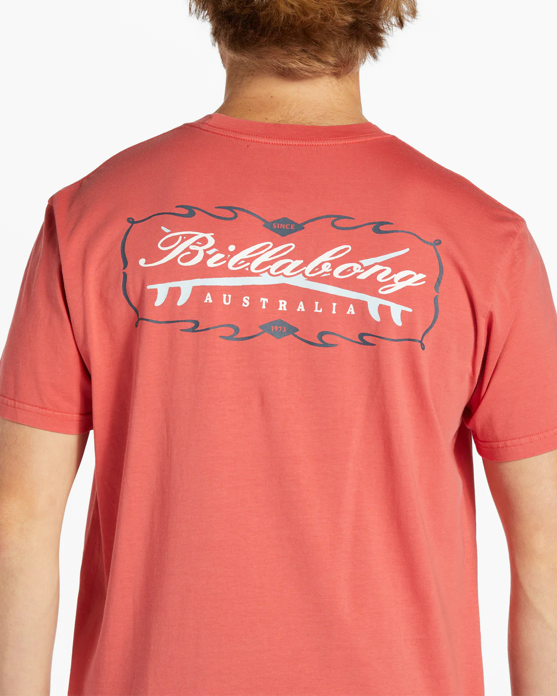 Billabong Crossboards Short Sleeve Wave Washed T-Shirt - Coral -Biliabong Outlet