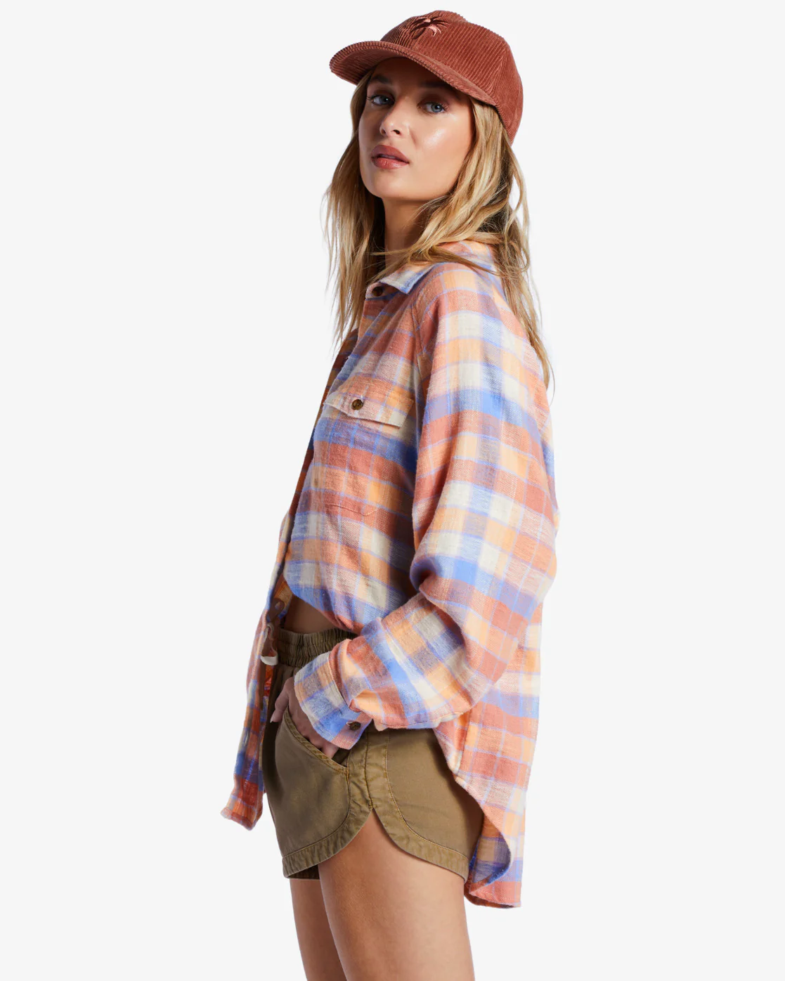 Billabong Road Trippin Elastic Waist Shorts - Sage -Biliabong Outlet