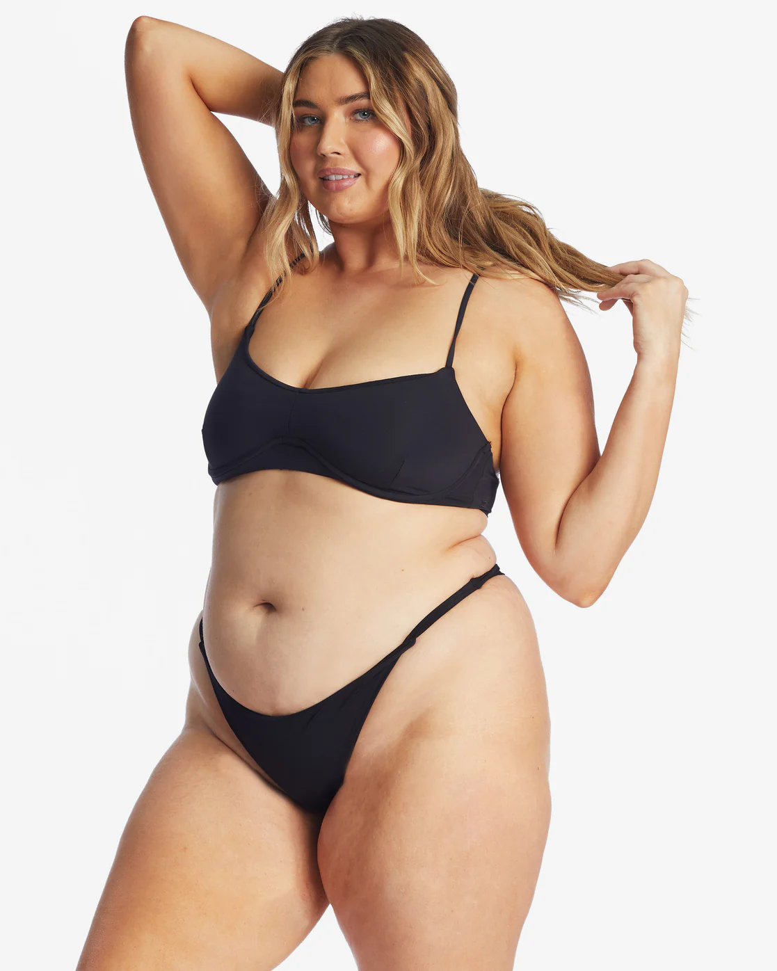 Billabong Sol Searcher Maya Bikini Bottoms - Black Pebble -Biliabong Outlet