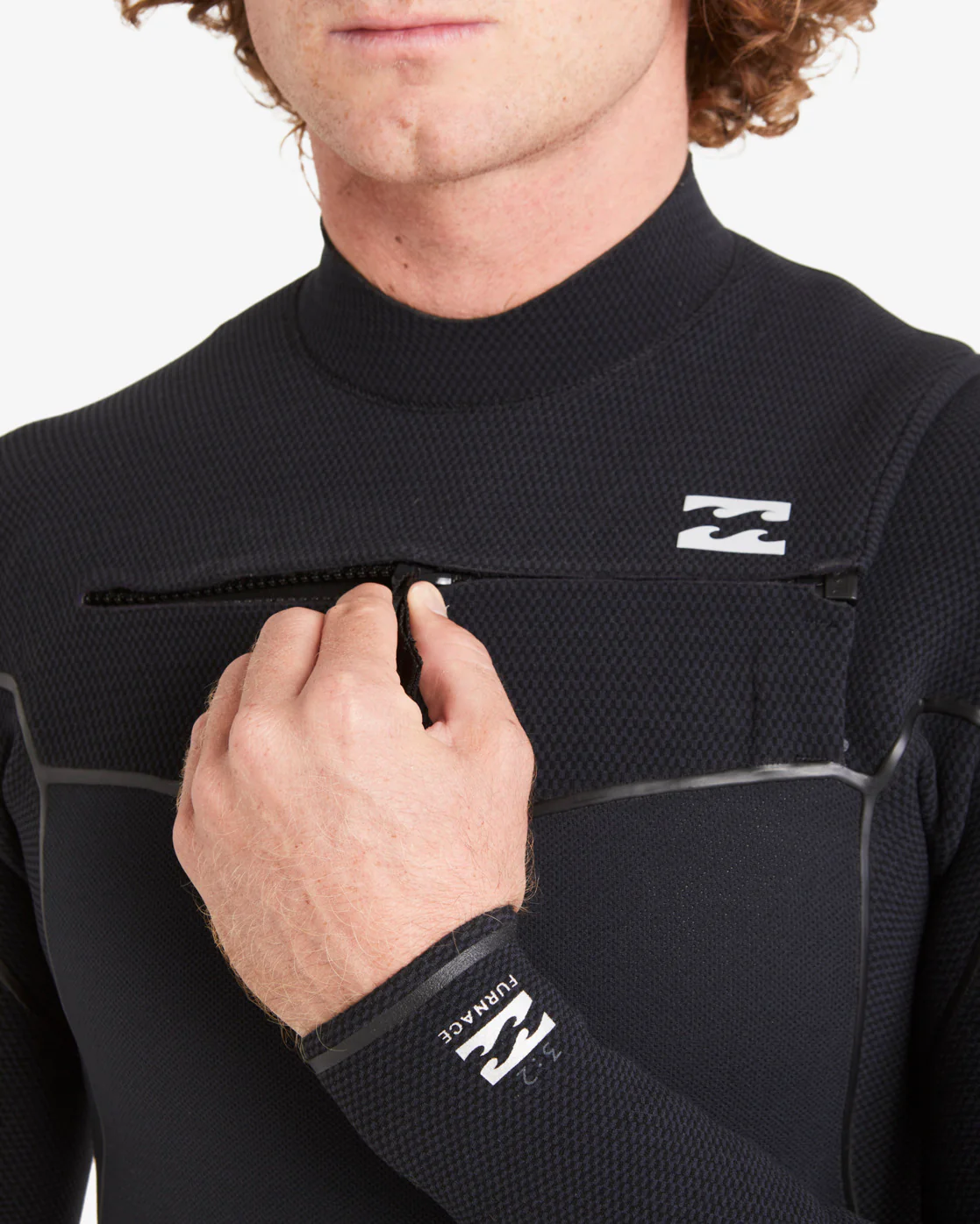 Billabong 3/2 Furnace Chest Zip Full Wetsuit - Black -Biliabong Outlet