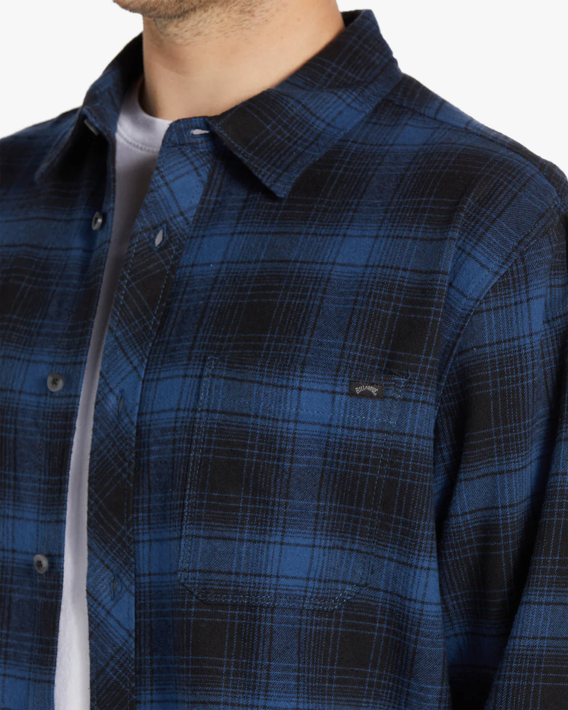 Billabong Coastline Flannel Long Sleeve Shirt - Blue -Biliabong Outlet