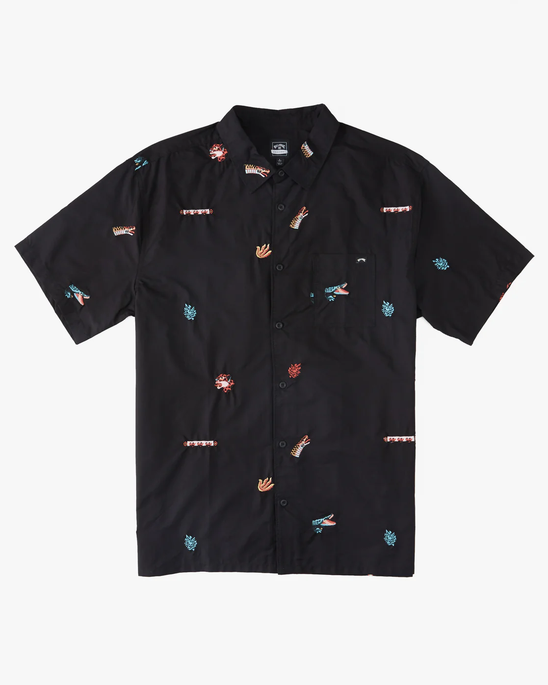 Billabong Zeledon Embroidered Shirt - Black -Biliabong Outlet