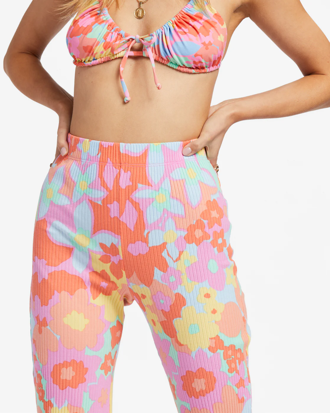 Billabong Come Back Cropped Pants - Peach Pie -Biliabong Outlet