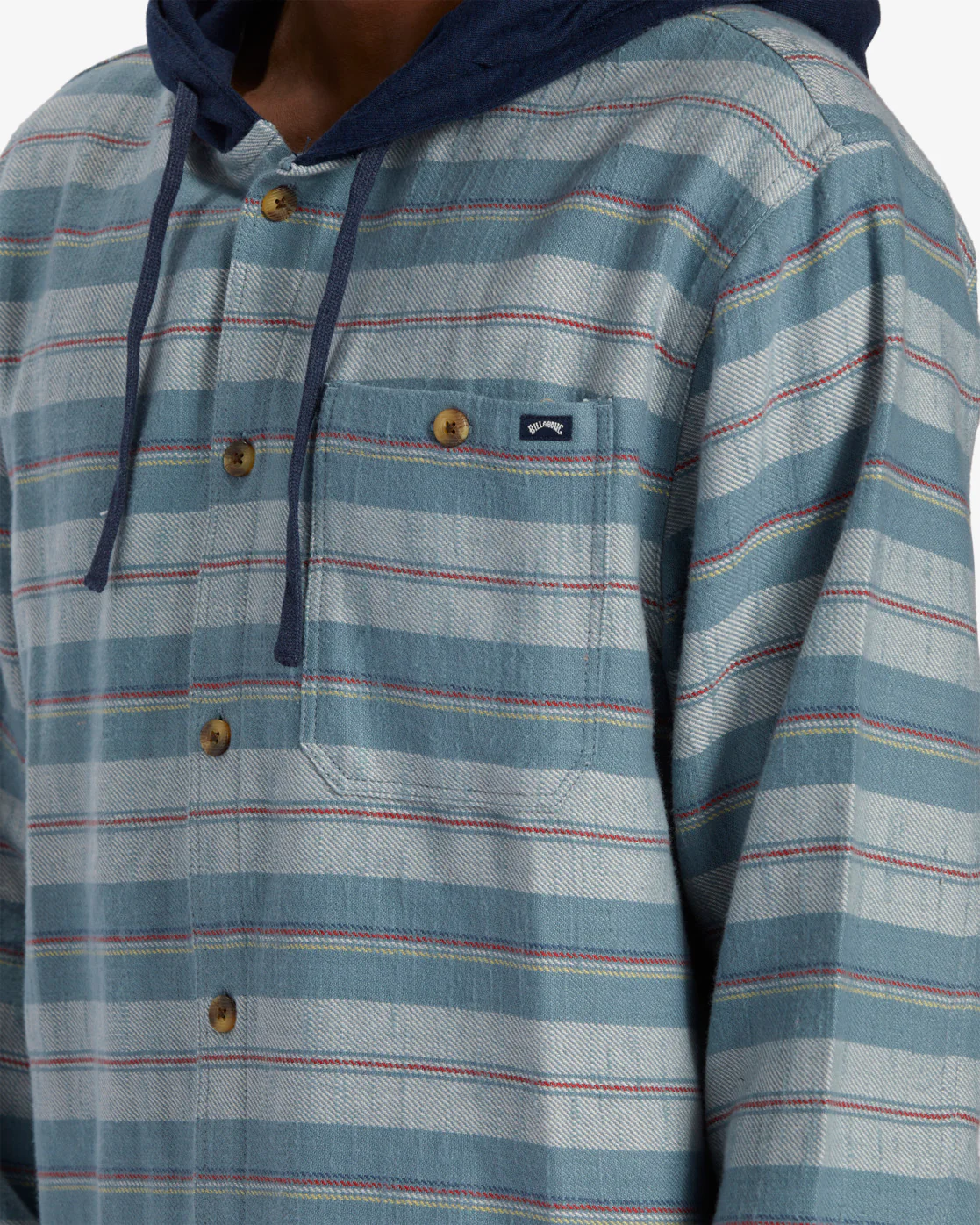 Billabong Baja Hooded Flannel Shirt - Cement -Biliabong Outlet
