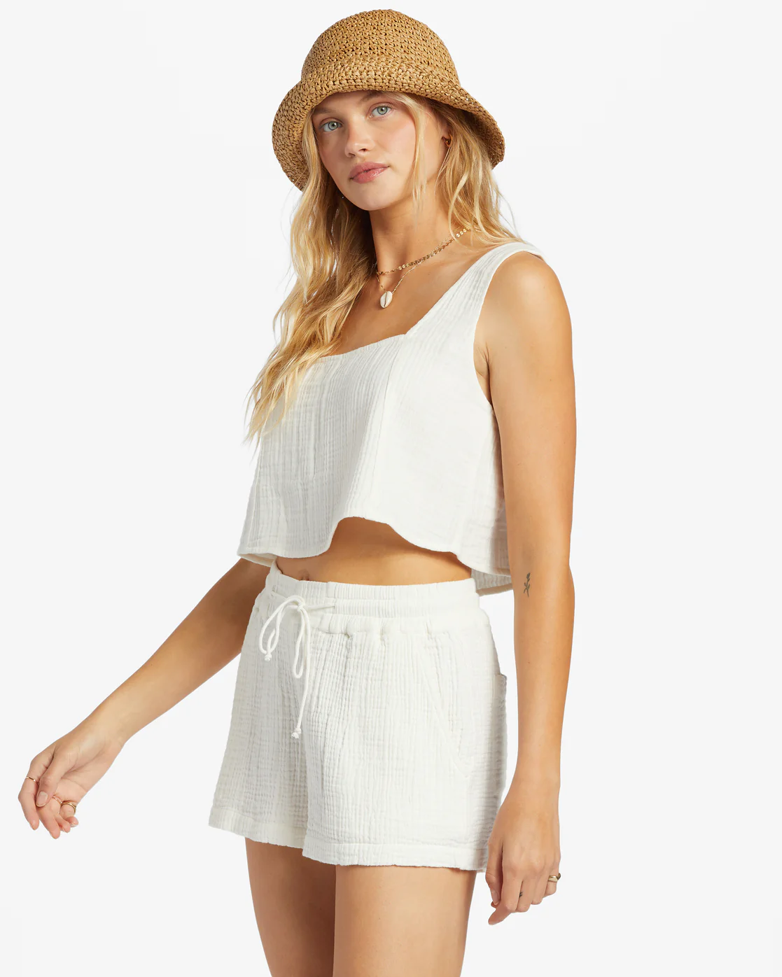 Billabong Open Skies Top Woven Shirt - Salt Crystal -Biliabong Outlet