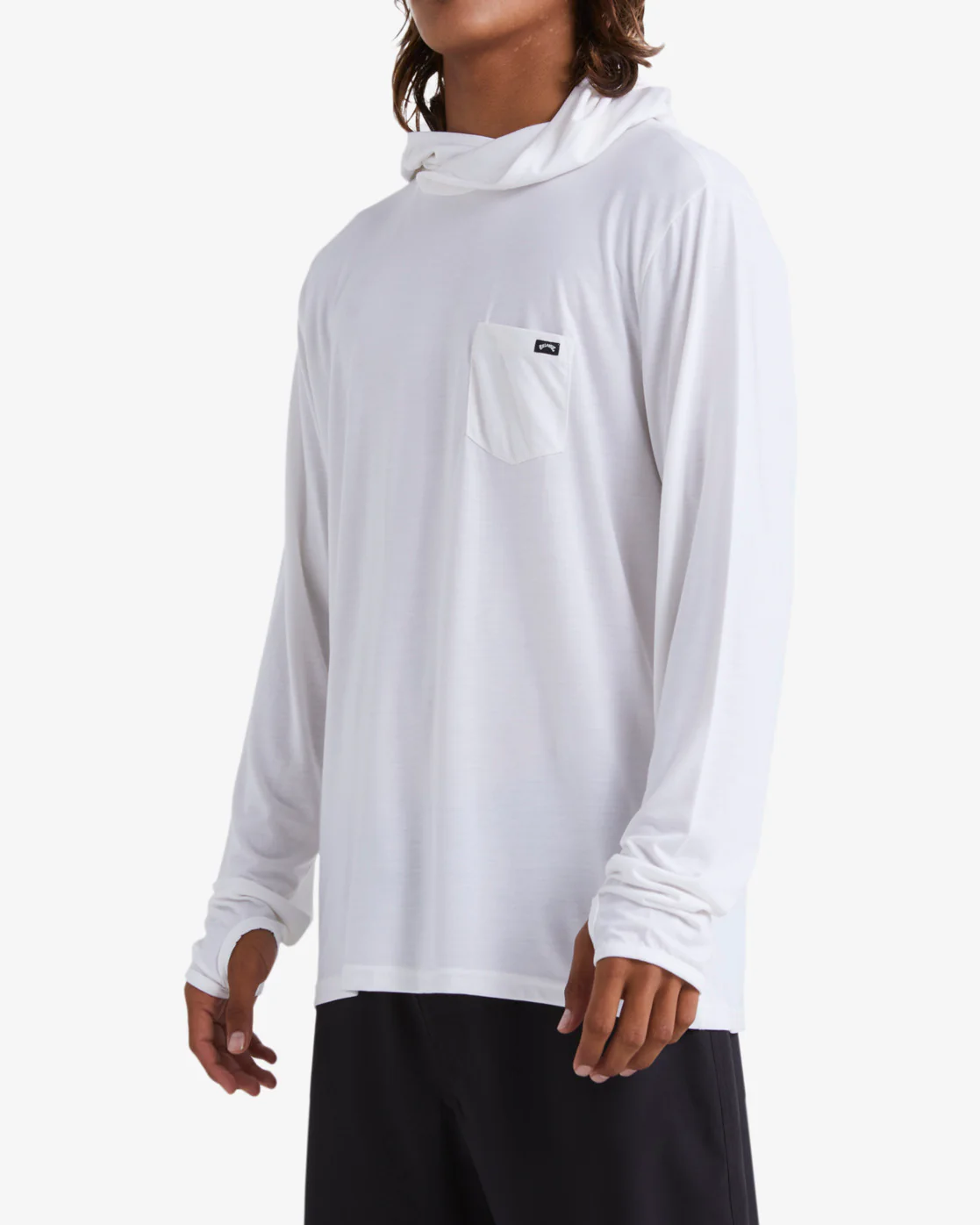 Billabong Eclipse Hooded Long Sleeve Surf T-Shirt - White -Biliabong Outlet