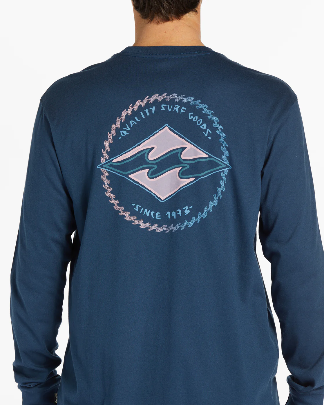 Billabong Rotor Diamond Long Sleeve T-Shirt - Dark Blue -Biliabong Outlet