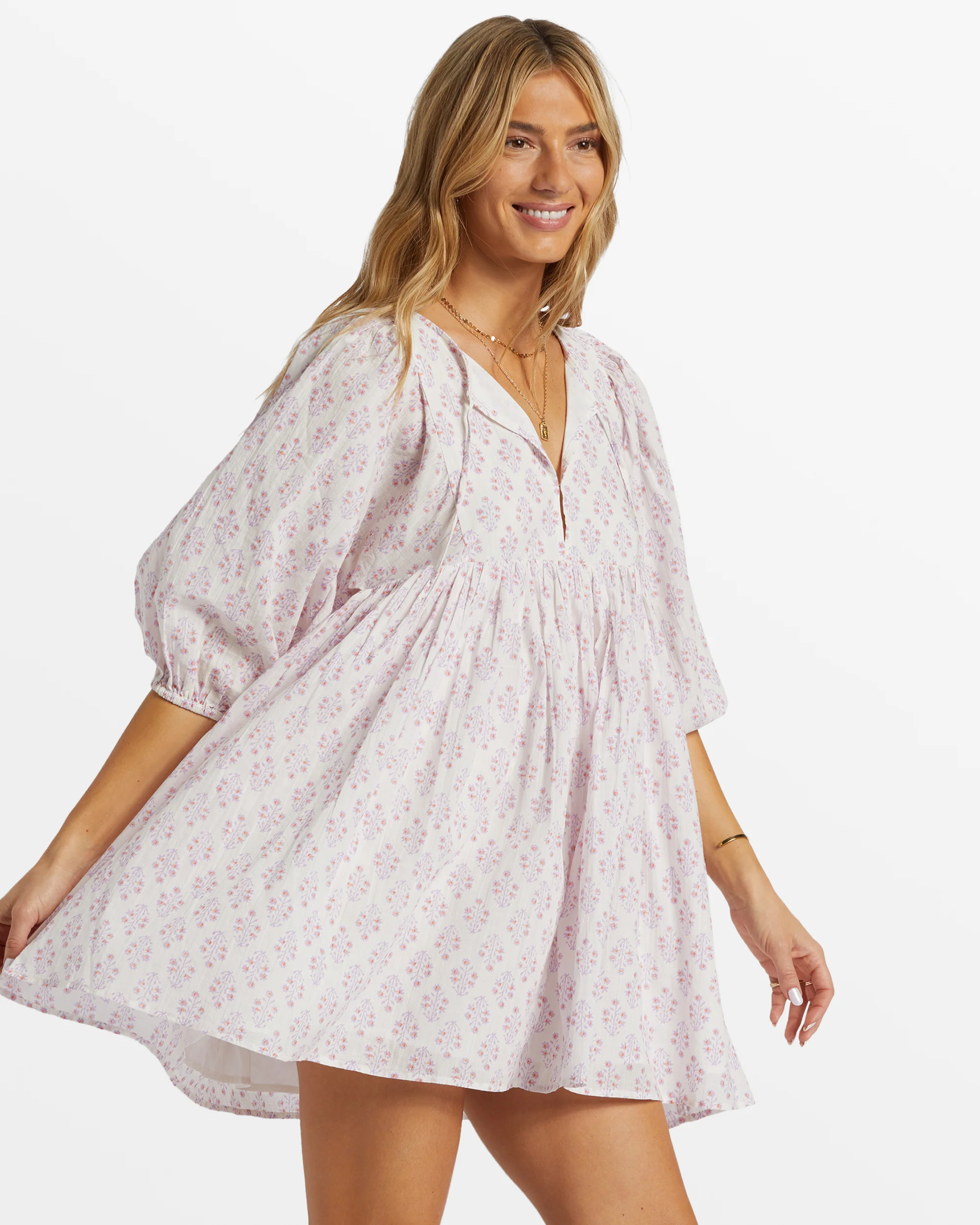 Billabong Ambers Babydoll Dress - Tulip -Biliabong Outlet