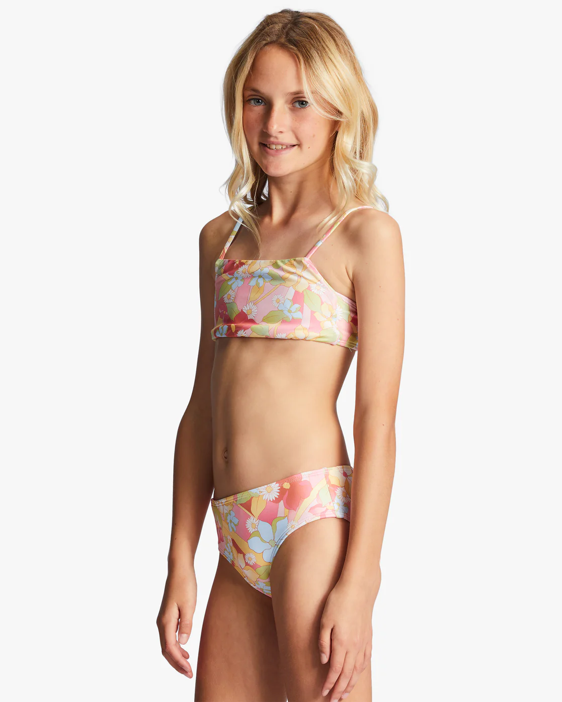 Billabong Girls 4-16 Sunbeams Forever Reversible Two-Piece Swim Set - Multi -Biliabong Outlet