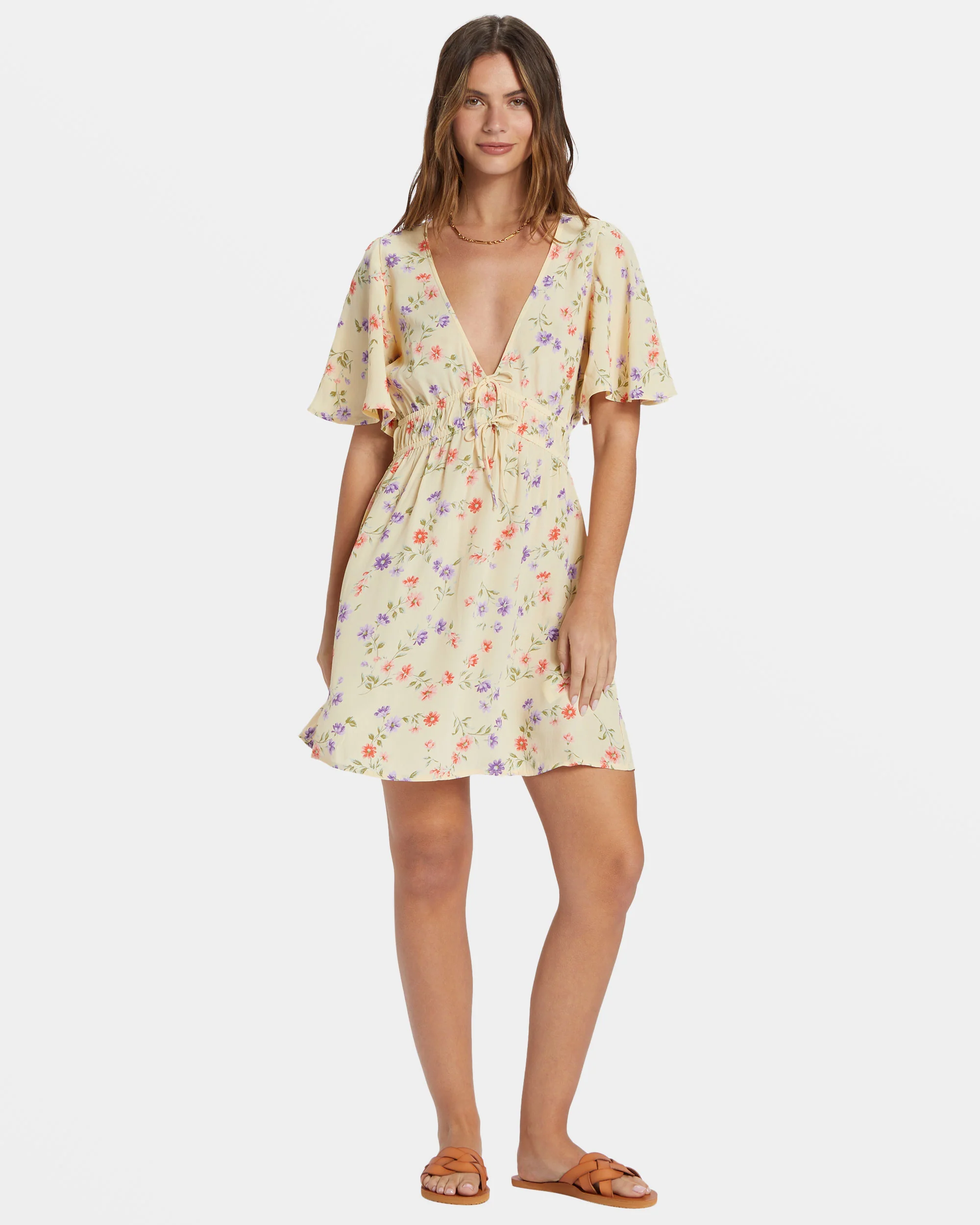 Billabong Kismet Mini Dress - Yellow -Biliabong Outlet
