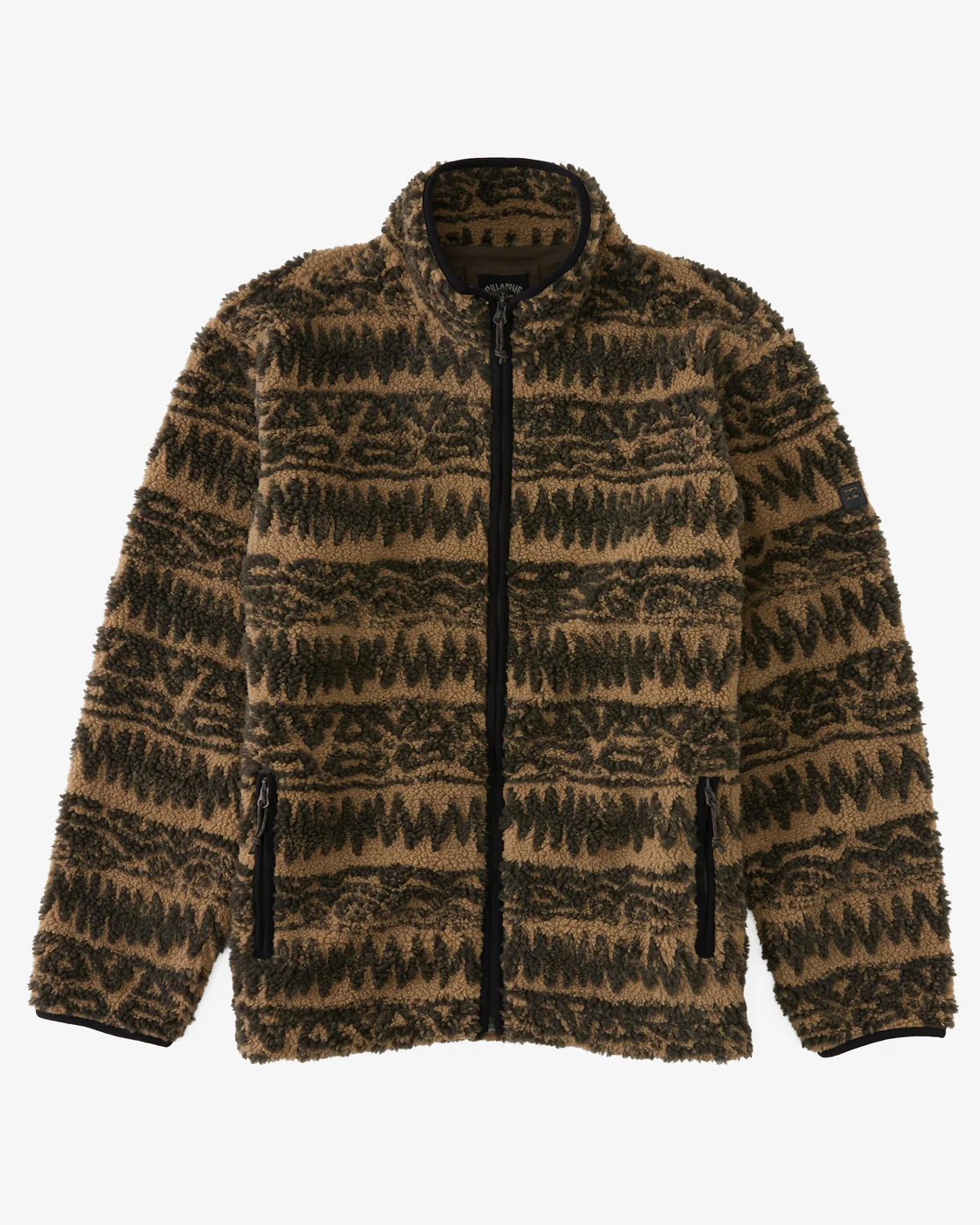 Billabong Boundary Switchback Zip-Up Sherpa Fleece - Gravel -Biliabong Outlet