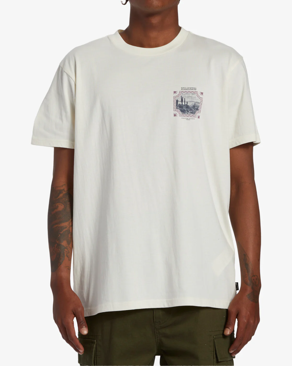 Billabong Crossed Up Short Sleeve T-Shirt - Off White -Biliabong Outlet