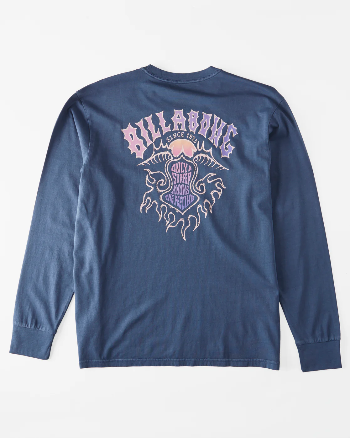 Billabong Theme Arch Long Sleeve Wave Washed T-Shirt - Dark Blue -Biliabong Outlet