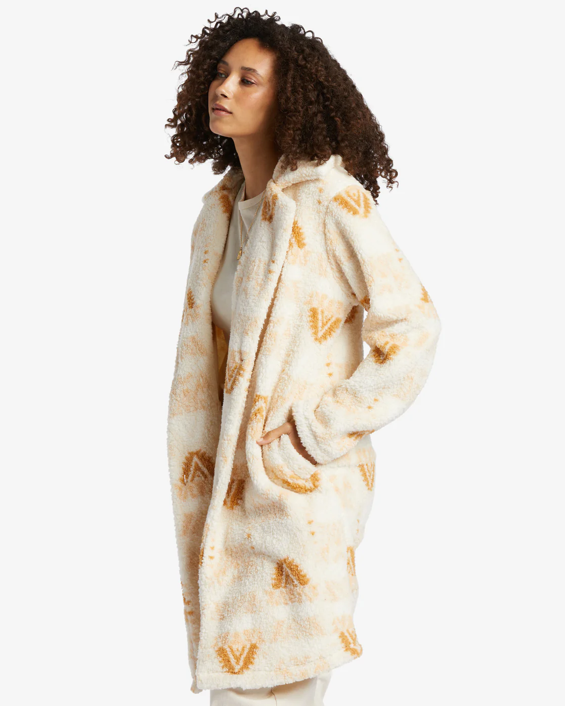 Billabong Montreal Longline 2 V-Neck Sweatshirt - White Cap -Biliabong Outlet