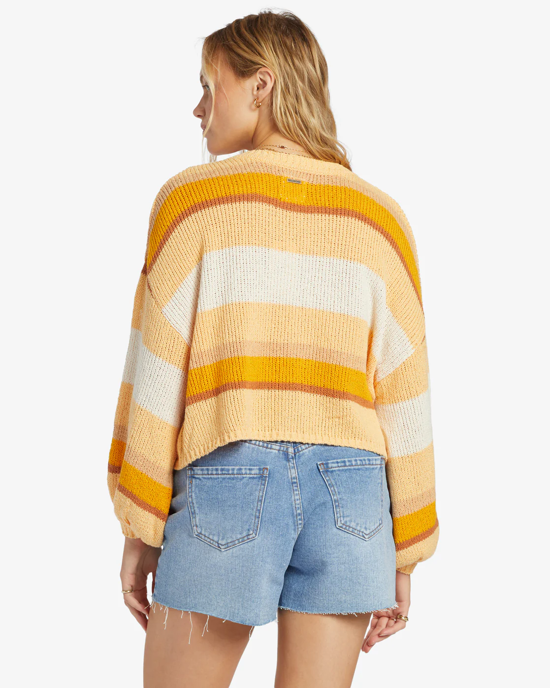 Billabong Sol Time Crew Neck Sweater - Citrus Glow -Biliabong Outlet