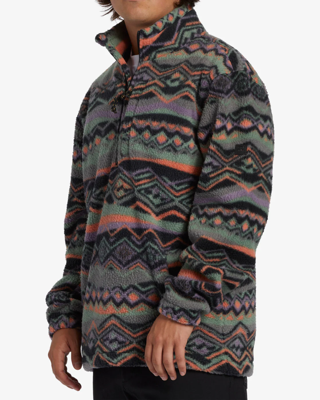 Billabong Boundary Half-Zip Mock Neck Fleece - Grey Violet -Biliabong Outlet