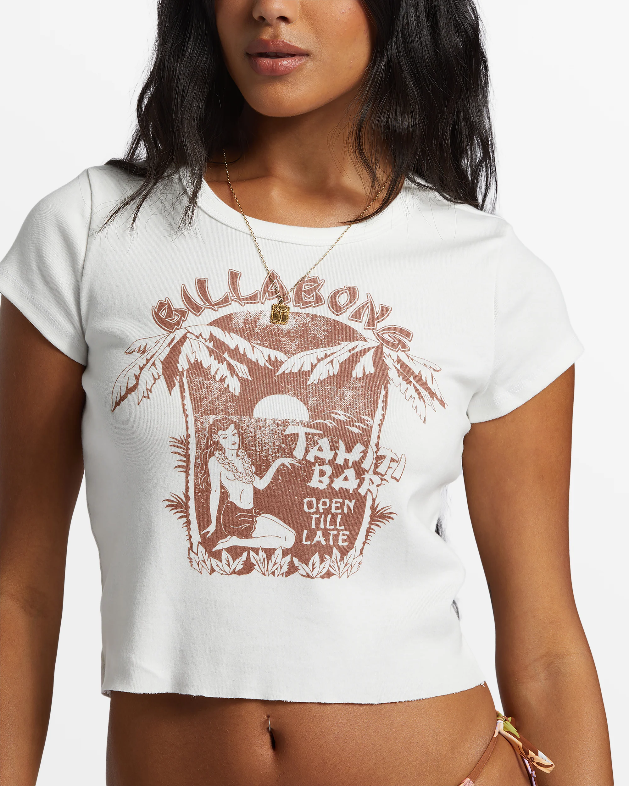 Billabong Tahiti Bar Shrunken T-Shirt - Salt Crystal -Biliabong Outlet