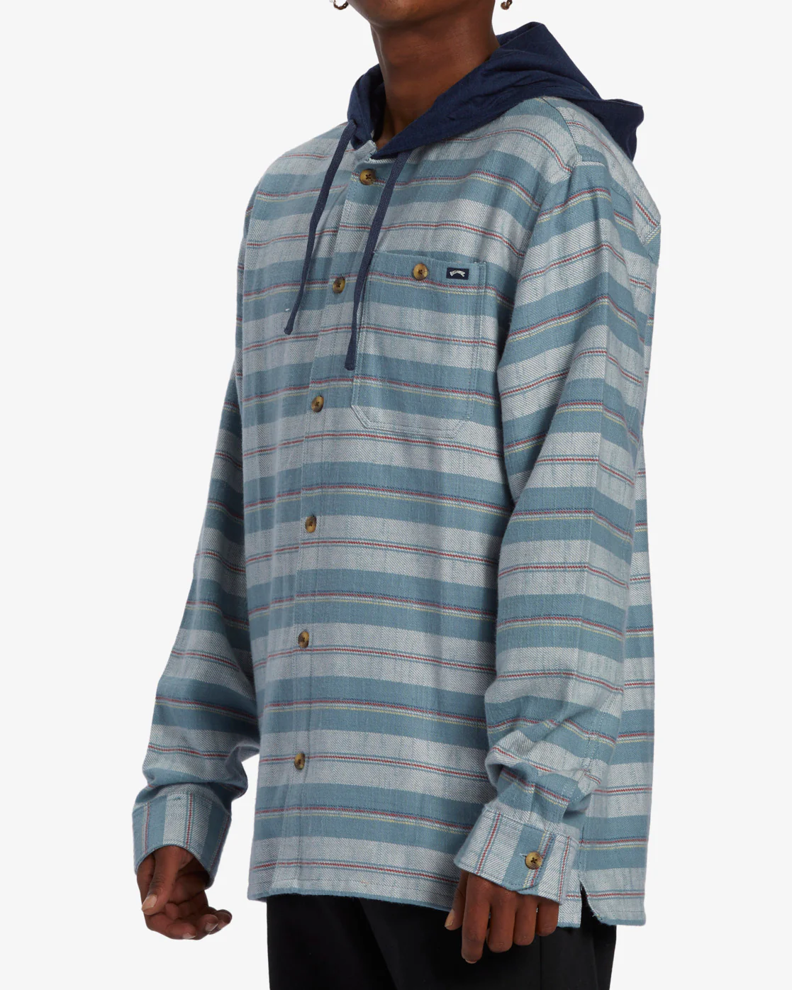 Billabong Baja Hooded Flannel Shirt - Cement -Biliabong Outlet