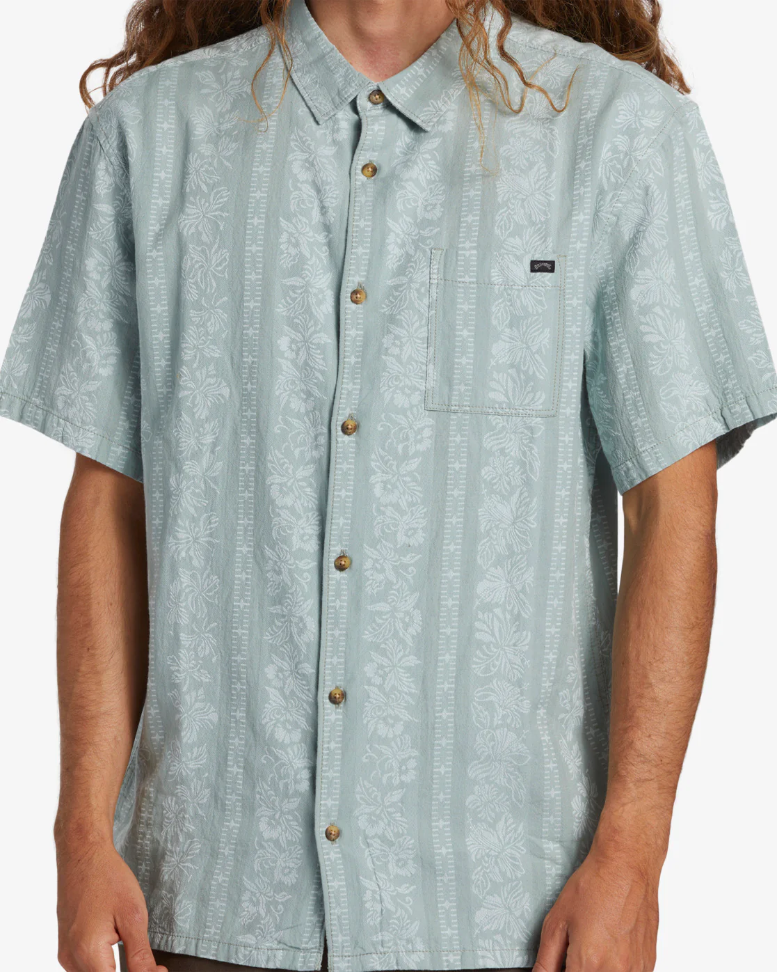 Billabong Sundays Jacquard Short Sleeve Shirt - Blue Suede -Biliabong Outlet