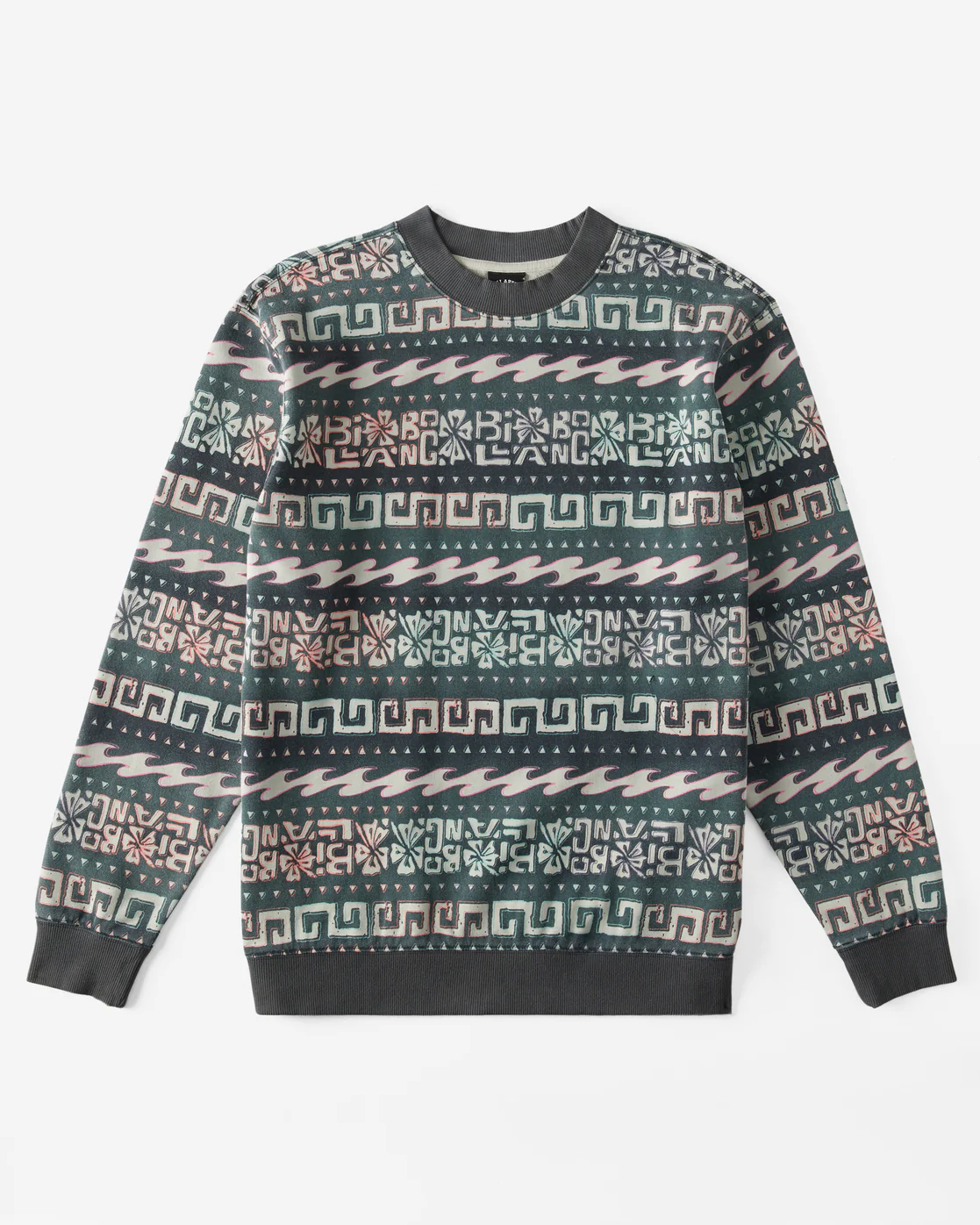 Billabong Halfrack Fleece Crew Neck Sweatshirt - Black -Biliabong Outlet