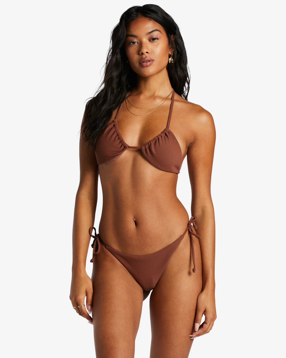 Billabong Tanlines Multi Triangle Bikini Top - Mocha -Biliabong Outlet