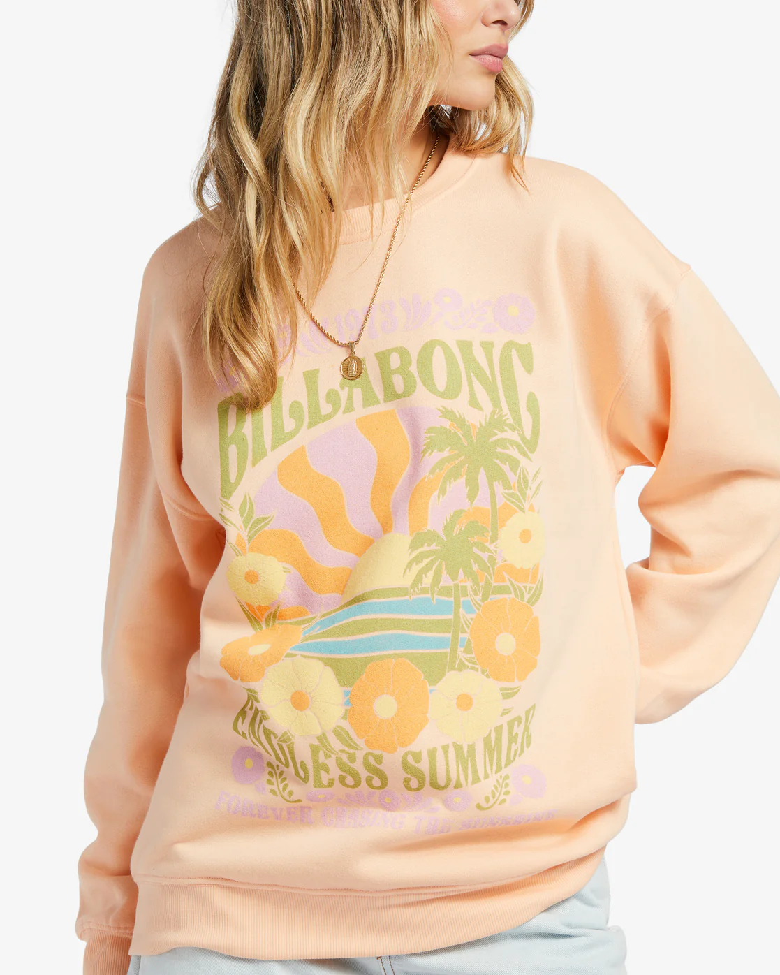 Billabong Chase The Sun Sweatshirt - Tart Peach -Biliabong Outlet
