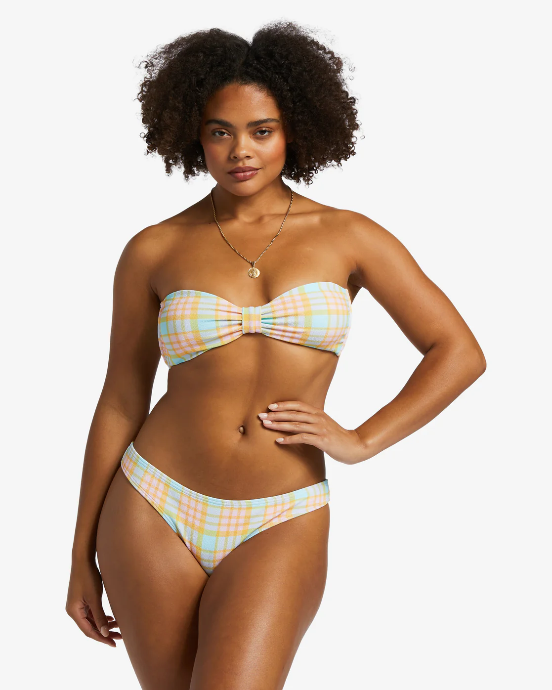 Billabong Check Please Bandeau Bikini Top - Multi -Biliabong Outlet