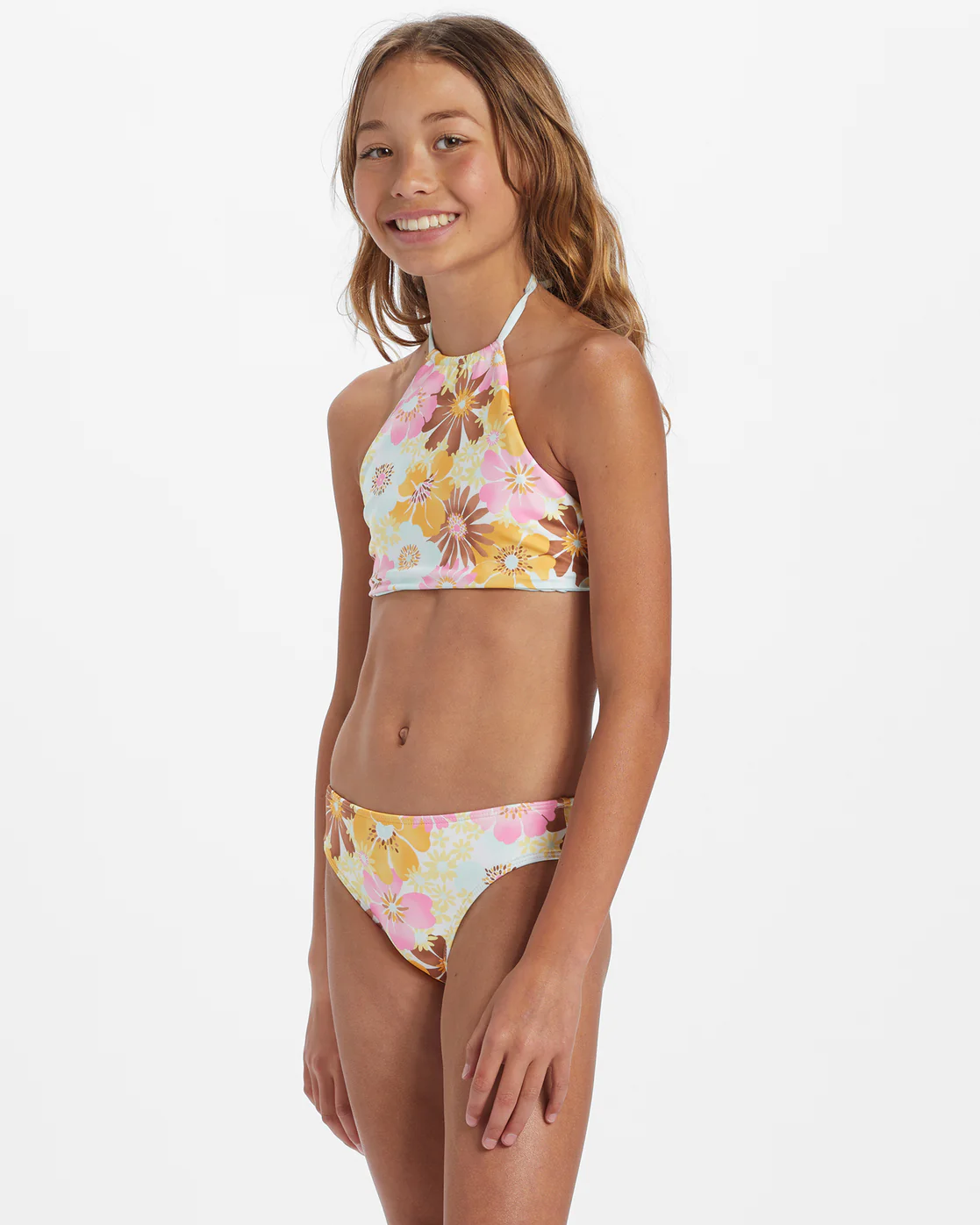 Billabong Girls Flower Power Rev High Neck Set Bikini Set - Multi -Biliabong Outlet