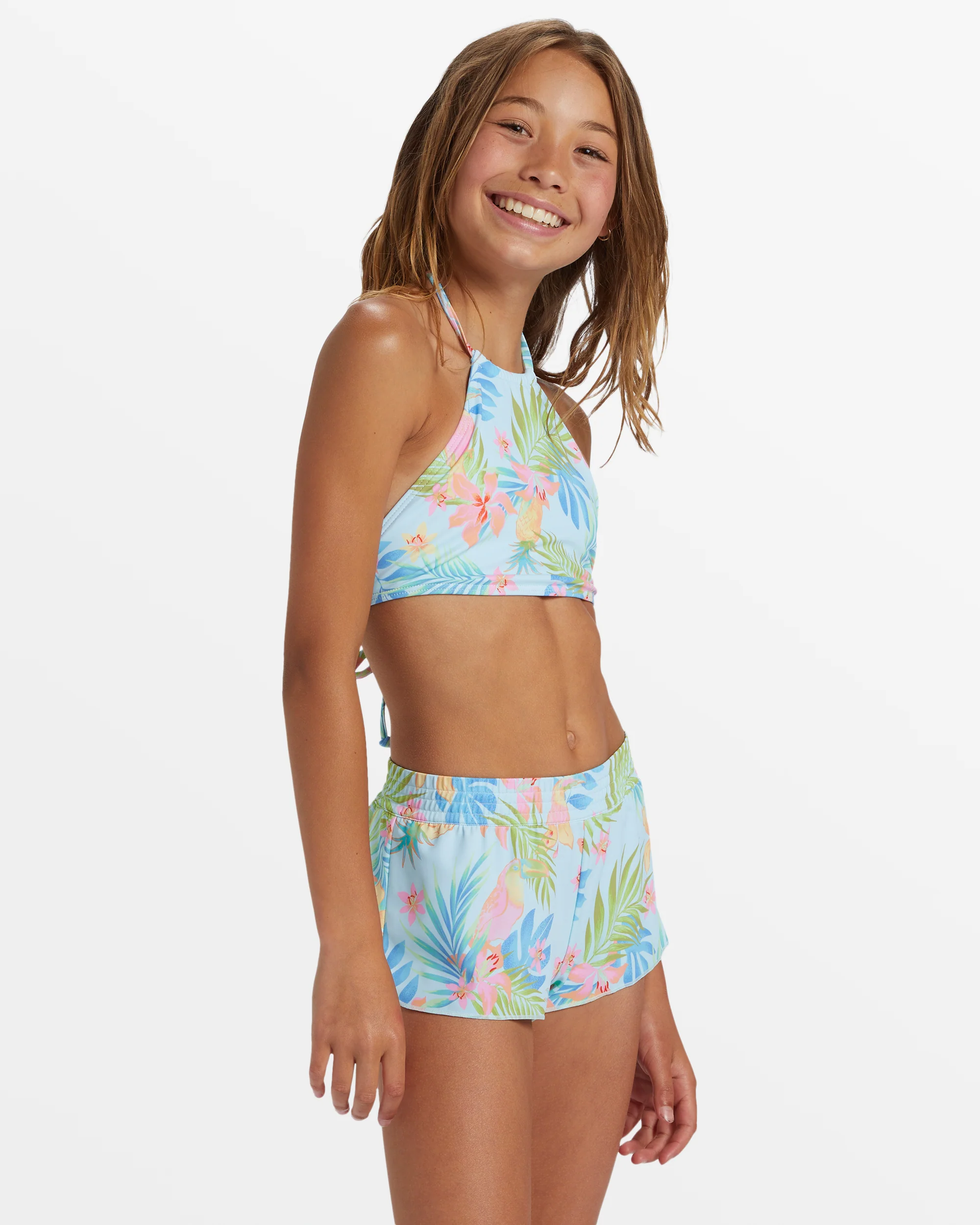 Billabong Girl's In Da Jungle Swim Short 2'' - Blue Glow -Biliabong Outlet