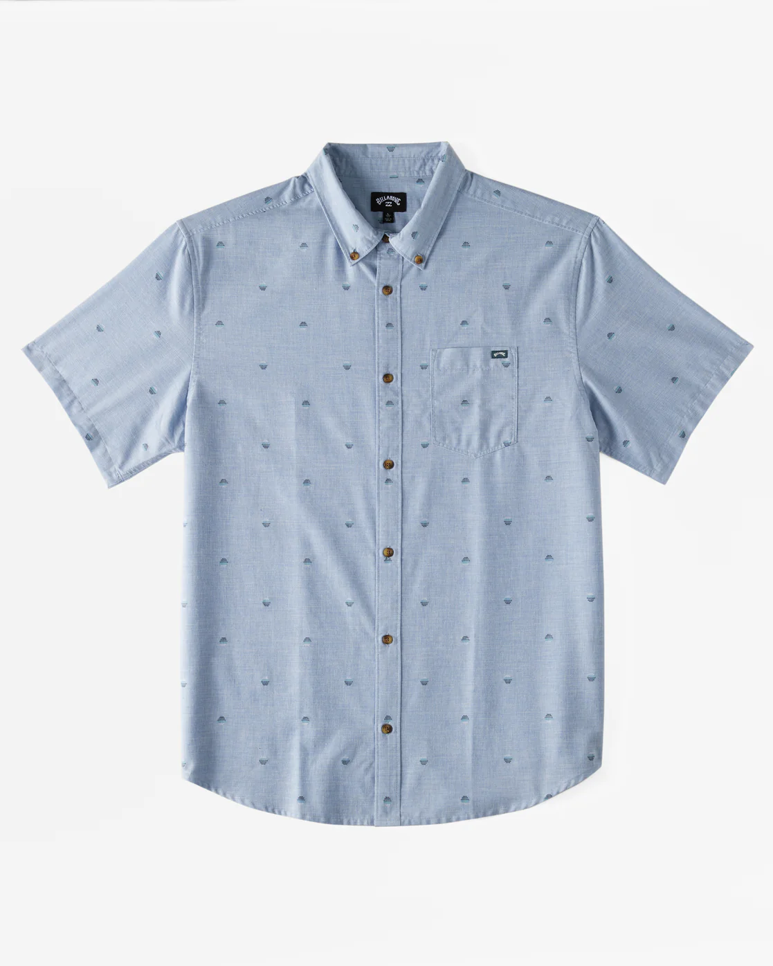 Billabong All Day Jacquard Short Sleeve Woven Shirt - Washed Blue -Biliabong Outlet
